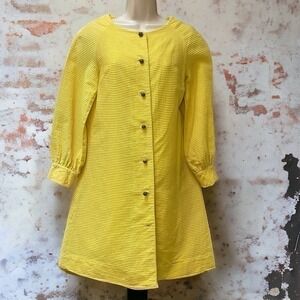 Mod Yellow 1960’s Cotton Dress Light Jacket Elizabeth Stewart Vintage